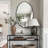 Classic Scalloped Mirror with Wooden Frame for Bathroom or Entryway-826362275