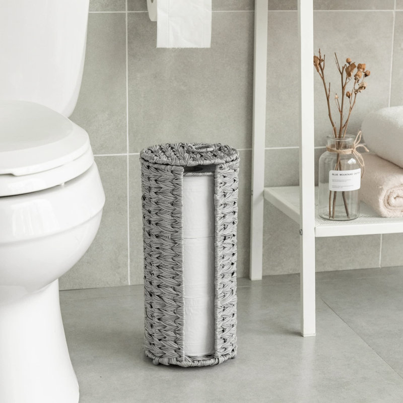 Allisan Free Standing Toilet Paper Holder, Grey