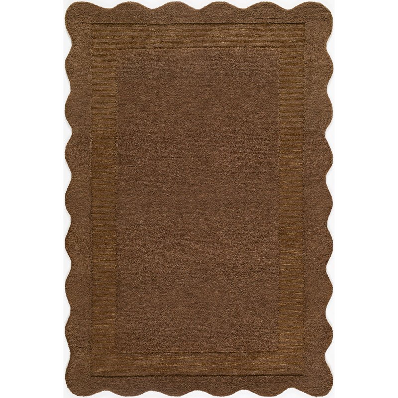 Abstract Wool Hand Tufted Area Rug, Chestnut, Cocoa, Umber, Rectangle 240 x 304 cm