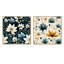 Carnesville - Ensemble de 2 collages carrés botaniques abstraits-101848491-101848493