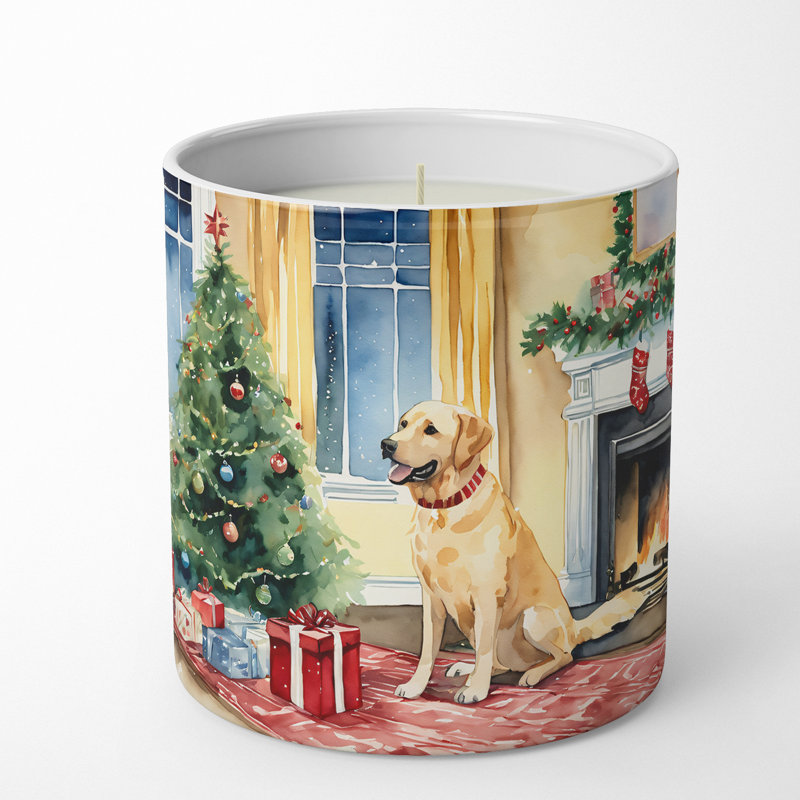 Bougie de Noël parfumée avec support en céramique