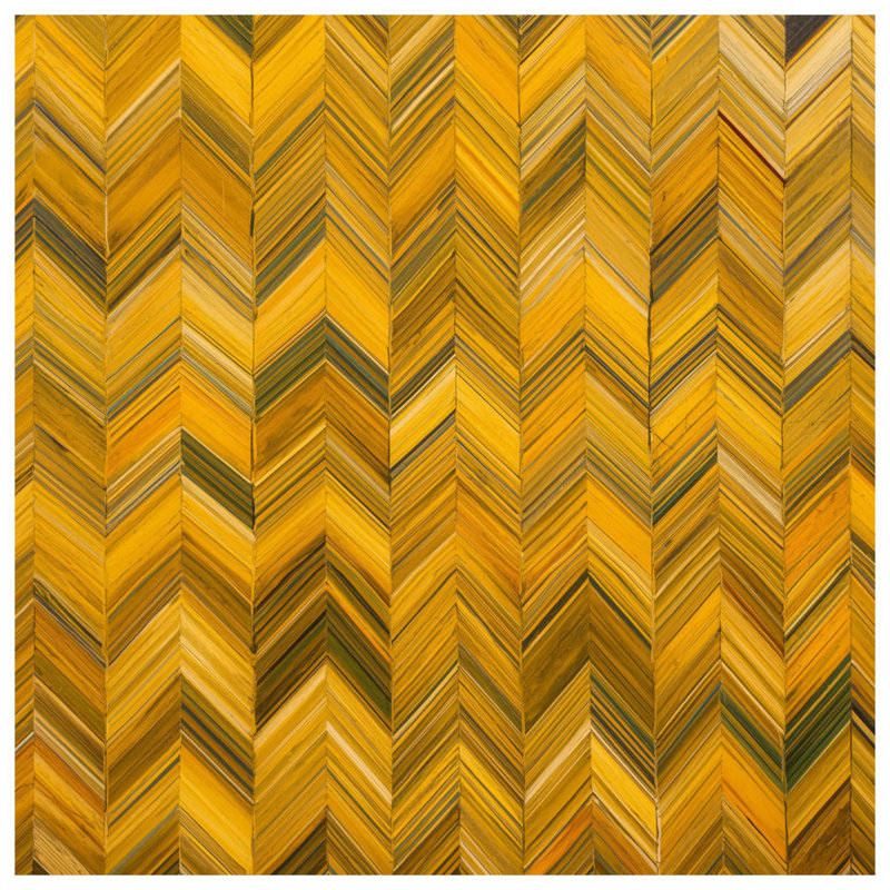 Yellow Chevron Pattern Bath Mat, 24in W x 17in L