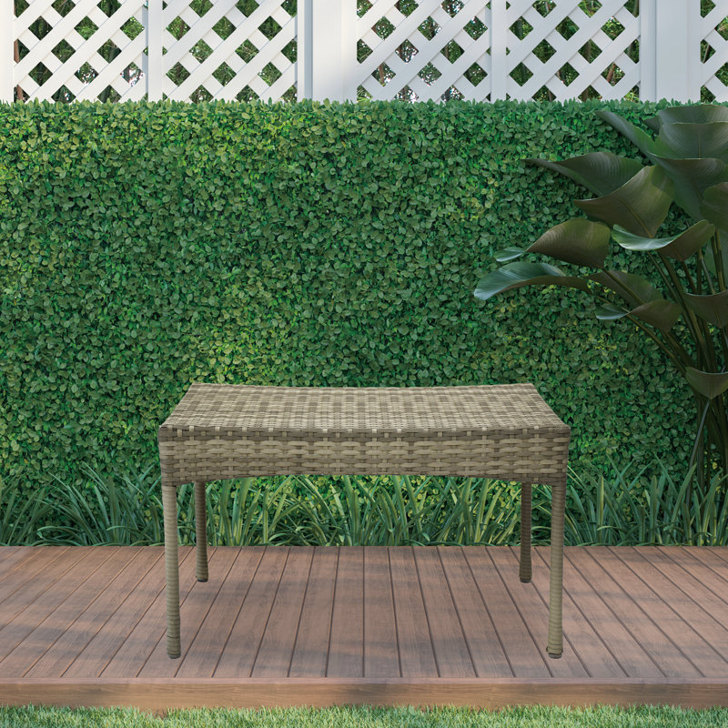Table basse en résine tressée Kentwood, Gris