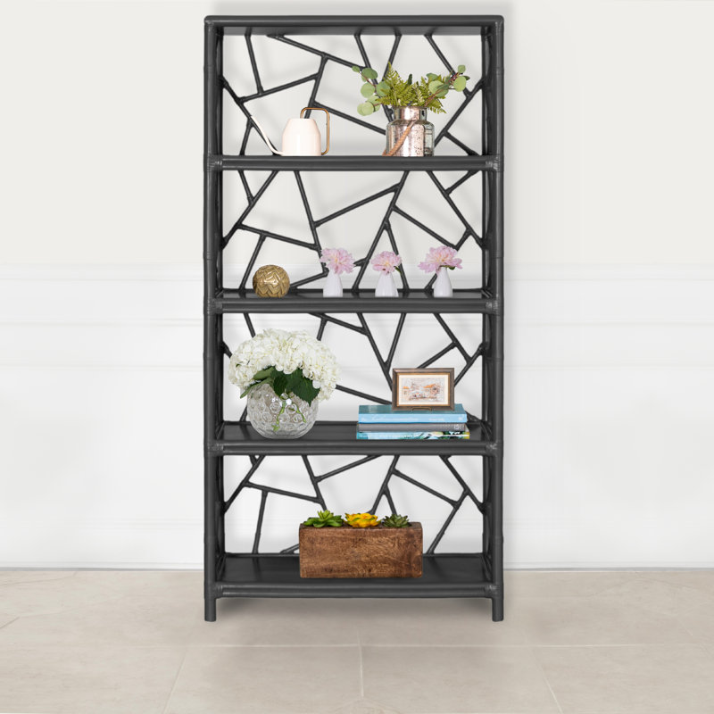 Tiffany 72"H x 36"W Etagere Bookcase, Black