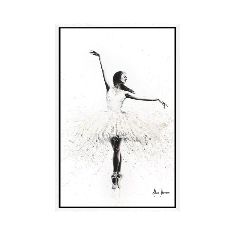 The White Swan by Ashvin Harrison - Print on Canvas, White Framed, 66.04 cm H x 45.72 cm W