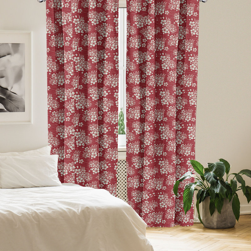 Rideaux 4 panneaux East Urban Home Cherry Blossom, L 56 po x L 84 po