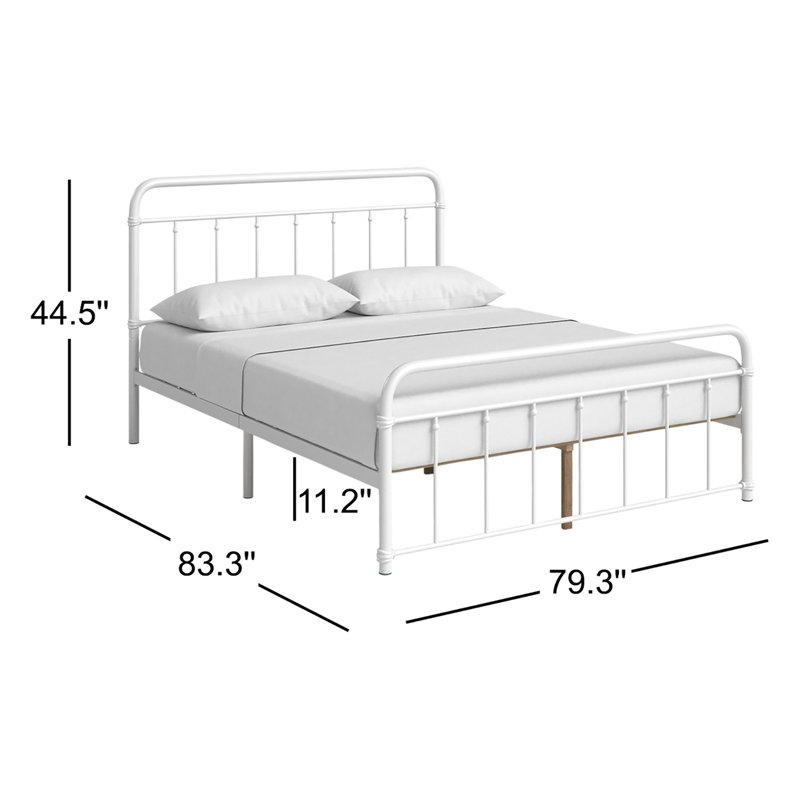 Aldiana Metal Slat Bed, White, King
