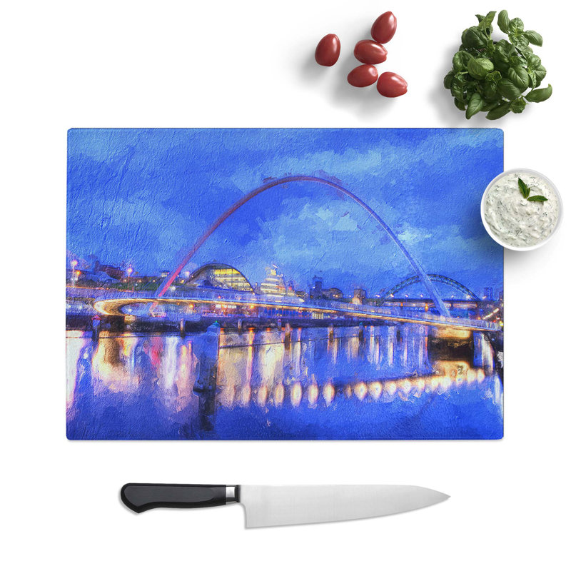 Glass Millennium Bridge in Newcastle Chopping Board, 28.5 cm W x 20 cm L