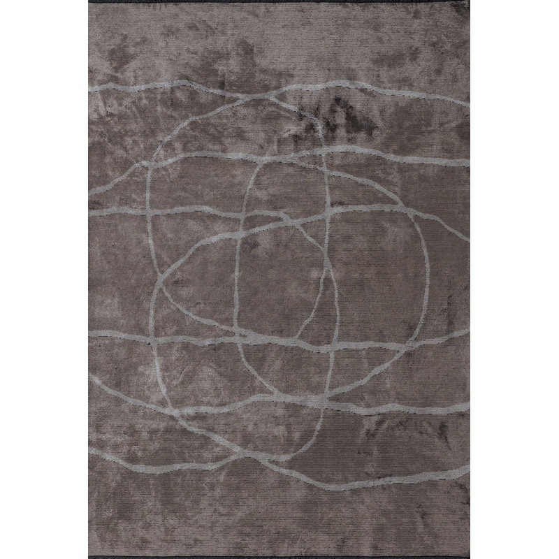 Rapture Brown/Gray Luxury Area Rug, Rectangle 7'10" x 11'2"