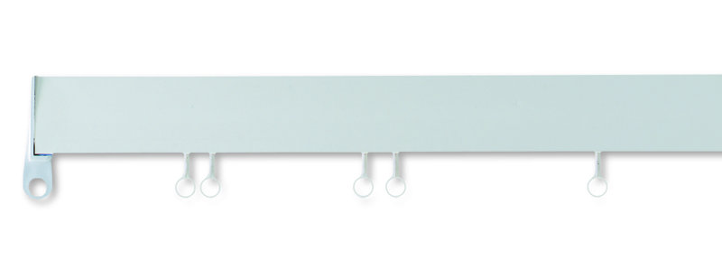 White Plastic / Acrylic Curtain Track, 2.90cm H x 150cm W x 2.60cm D