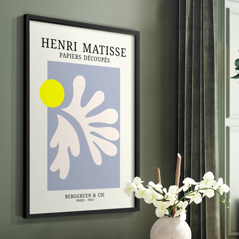 Matisse CDV III, reproduction encadrée - bois massif, Cadre simple noir, H 10 po x l 8 po