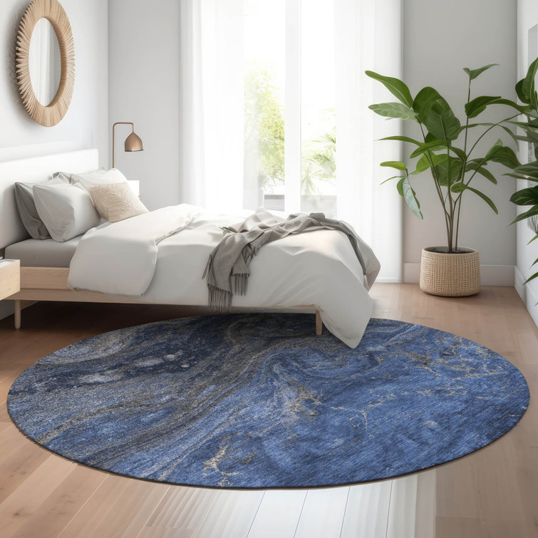 Premium Machine Washable Cerrito AMF599 Blue Rug