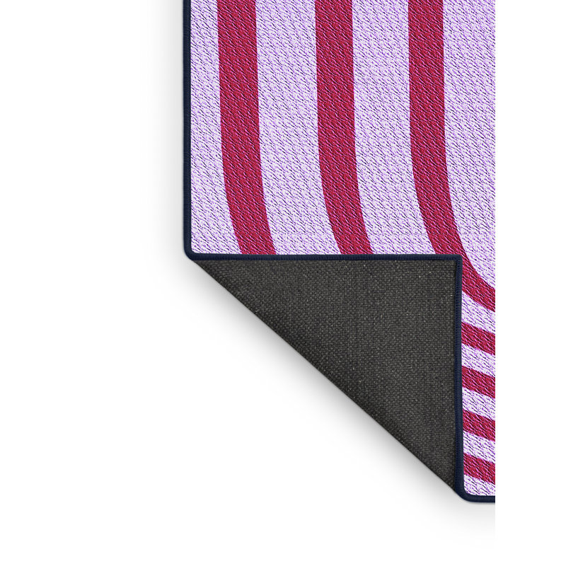 Tapis mauve rayé Uwais, Rectangle 7 pi x 9 pi
