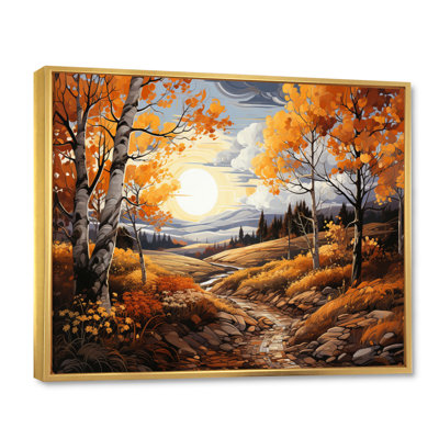 Birch Woods, chemin doré - impression