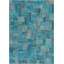Tapis décoratif turquoise en laine de conception unique 6 pi 11 po X 9 pi 10 po noué à la main