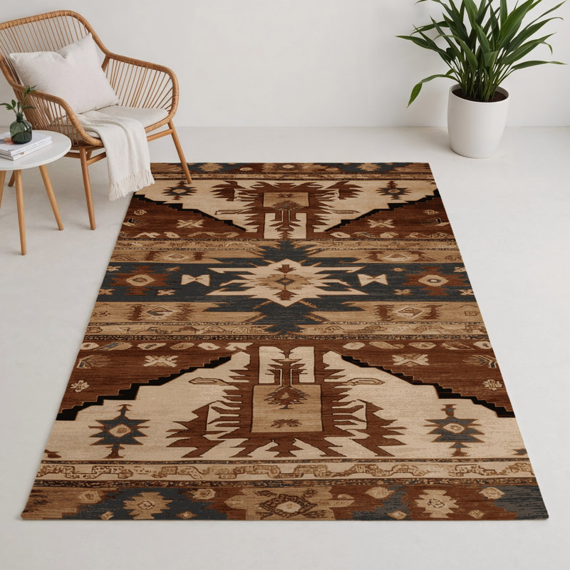 Tapis turc intérieur et extérieur brun, Rectangle 9 pi x 12 pi