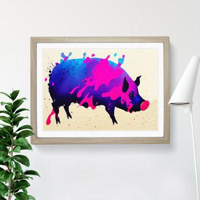 Pig Splash - Single Picture Frame Print