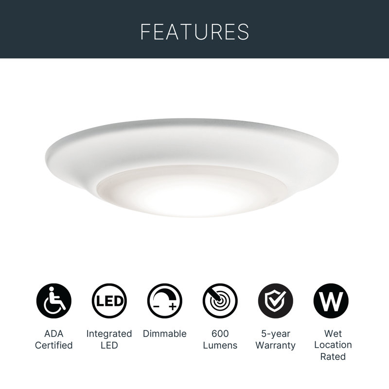 Lyndsay 2700K Textured White LED 6" Retrofit, 2700K