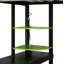 Lit mezzanine double en bois avec bureau, garde-robe ouverte et lumière RVB, vert-1786158645