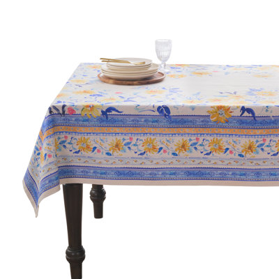 Maison d' Hermine Table Cloth Rectangle Table 100% Cotton 54 x 72 Inches Tablecloth Reusable Decorative for Dining Room Farmhouse Home Valentines Day Decorations Spring Summer - Girassol