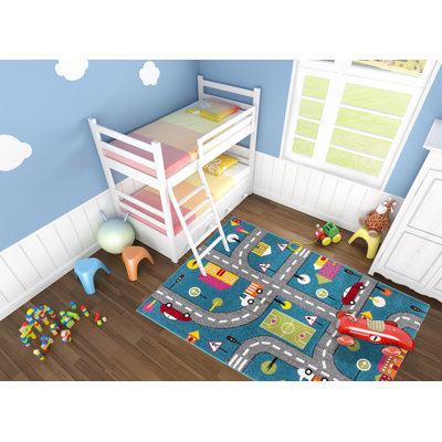 Howton Rectangle Abstract Machine Woven Polypropylene Rug