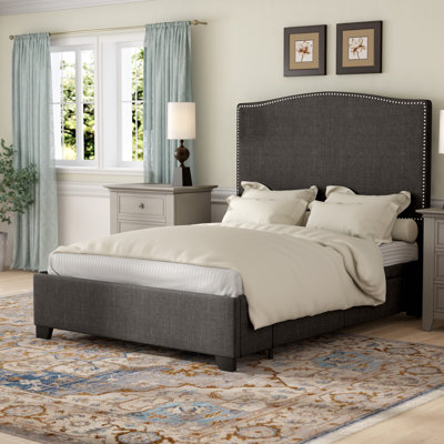 Lit plateforme tapissier avec rangement Romeoville