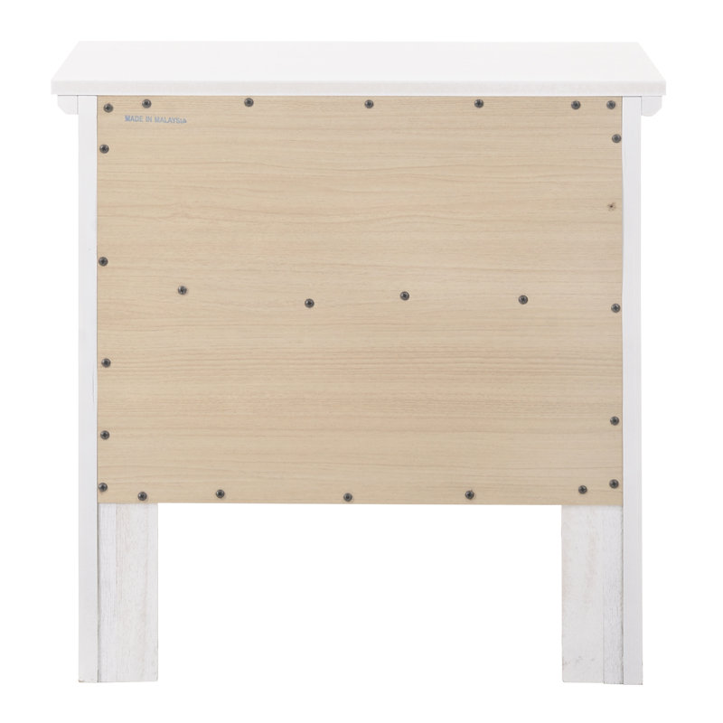 Table de chevet transitionnelle blanche élégante