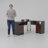 Daymen 63'' L Shaped Home Office Desk with 2 File &Storage Drawers, Corner Executive Desks with Monitor Stand and Open Compartments-399837374