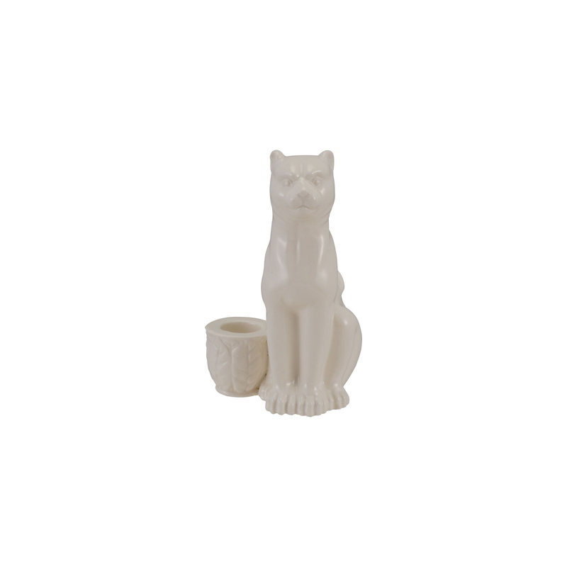 Stoneware Leopard Taper Candle Holder Finish