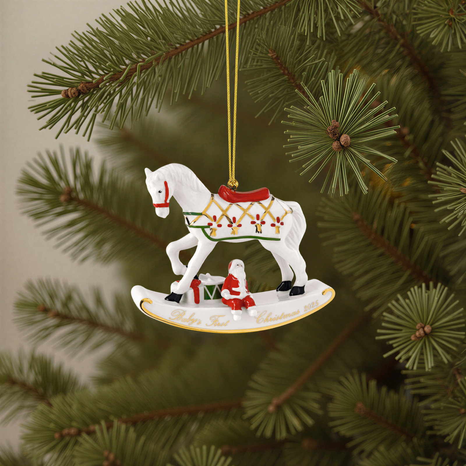 Villeroy & Boch Christmas Classics Collection Christmas Rocking Horse Ornament, Premium Porcelain, Collector’s Edition, Date 2025