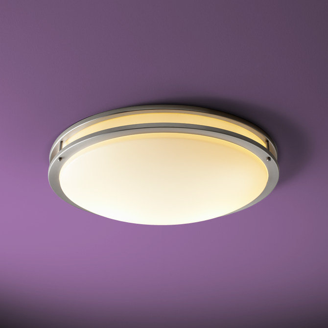 Oracle Acrylic Flush Mount, Satin Nickel