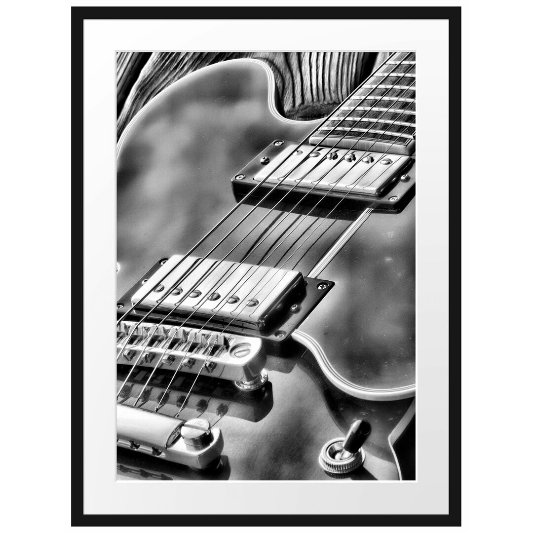 Gerahmtes Poster E-Gitarre