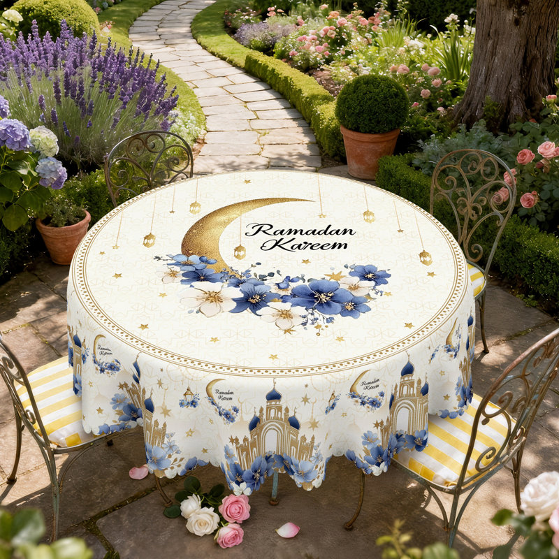 Nappe ronde et lavable Ramadan, 70 po rond