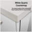 Meuble-lavabo polyvalent 36 po X P 22 po , Comptoir en quartz blanc, ensemble de robinets et Miroir à DEL-595295814