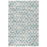 Melange Diamond Blue Machine Washable Rug