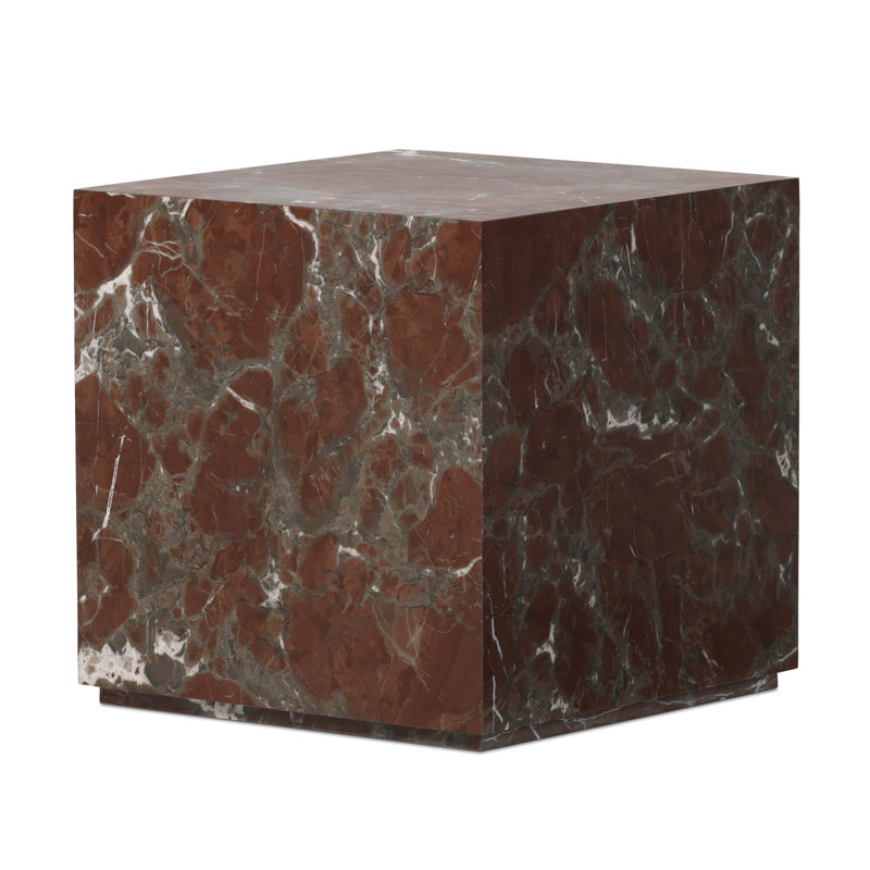 Plinth Marble End Table, Smoke Russet Marble