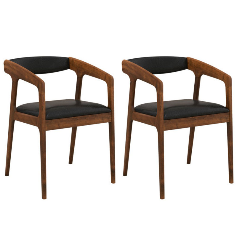 Ensemble de 2 fauteuils rembourrés avec dossier confortable et coussin de siège rembourré