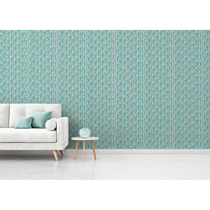 Panneau de papier peint adhésif Hecuba, L 4 po x l 24 po, Vert