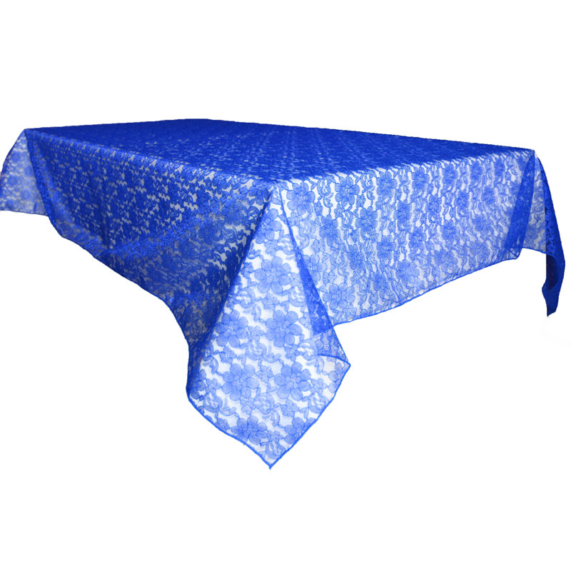 Floral Lace Overlay, 58" x 58", Royal Blue