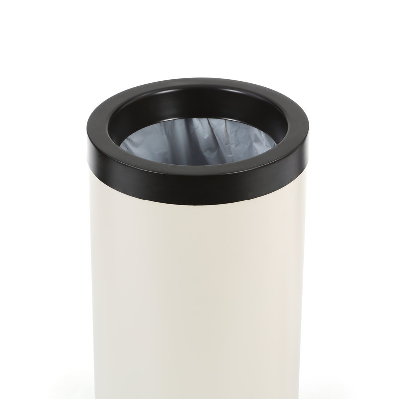 Steel Open Waste Basket, Soft White