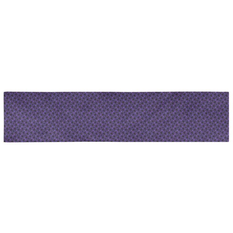 Chemin de table géométrique avicia, 72 po x 16 po, Polyester, Mauve / Noir