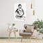 Meditating Zen Monk Abstract Minimalist Peaceful Portrait Wall Art Print 1 Piece Wrapped Canvas Wall Art-1913263345