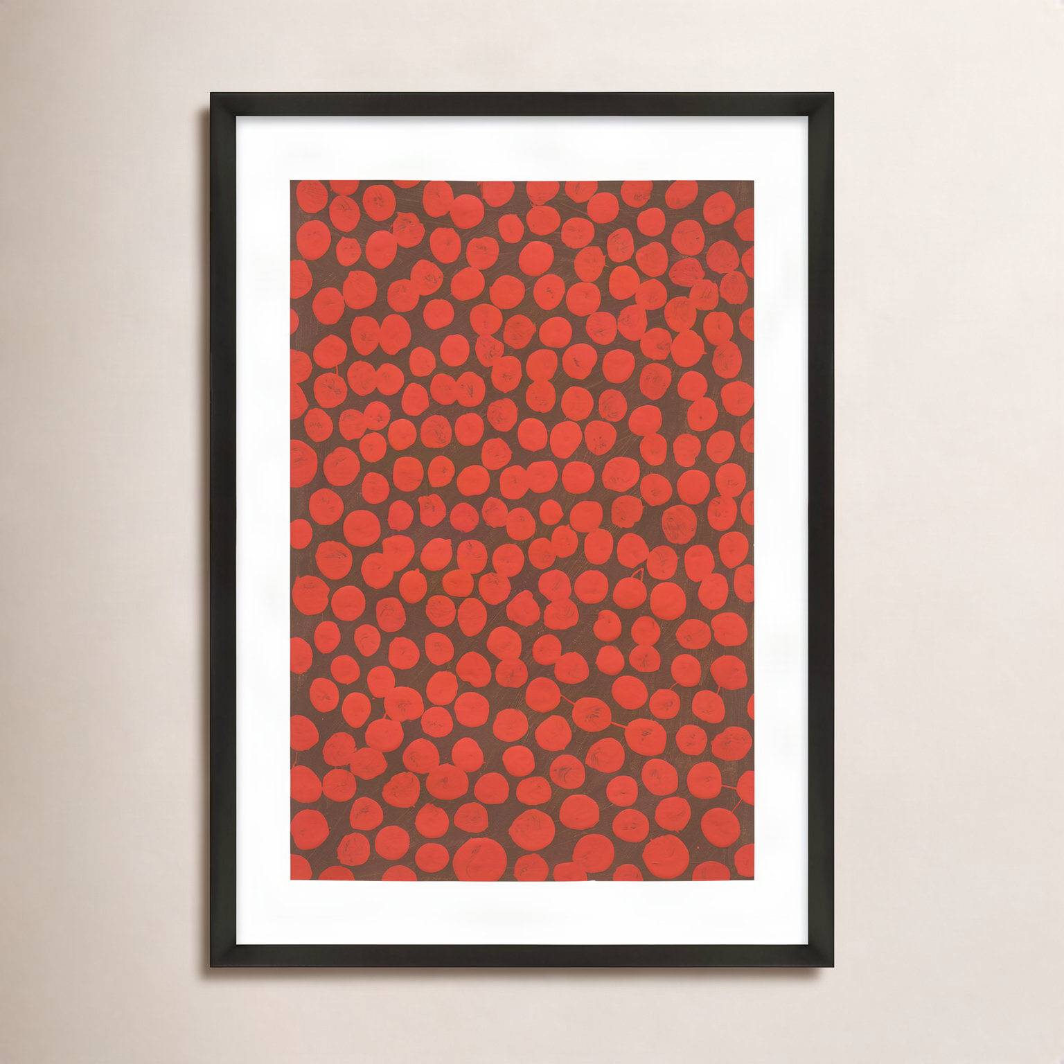 Navi "Salsa on Brown" Painting, 38" H x 26.5" W x 1.25" D, Black