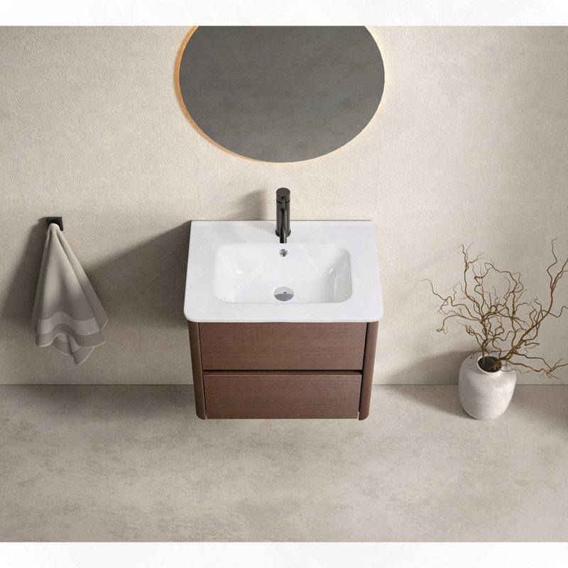 Meuble-lavabo mural avec tiroir à fermeture en douceur sans lavabo pour l'assemblage