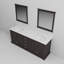 Meuble-lavabo double blanc l 80 po x P 22 po et miroirs 30 po Dukes-66637729-112872591