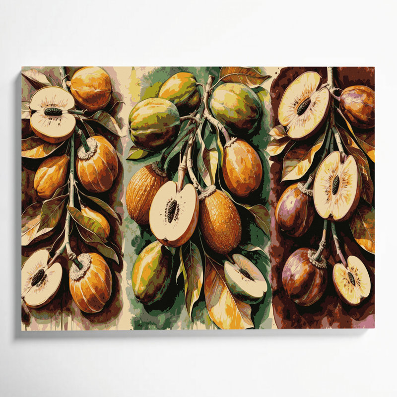 «Fruit Baobab Fruit», art mural sur toile beige, H 24 po x l 36 po