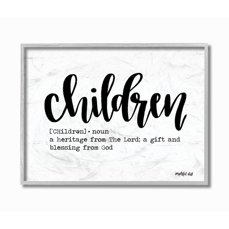 «Kepner Children», définition de typographie pour enfants, art encadré, H 11 po x l 14 po x P 1,5 po