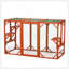 Maison de chat en bois durable avec asphalte imperméable et perchoirs réglables, idéale pour une utilisation intérieure et extérieure, orange