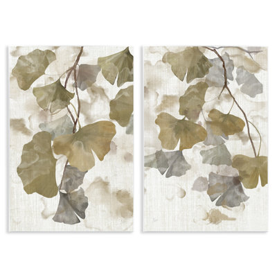 " Rustic Gingko Leaves " by Nan 2 - Pieces