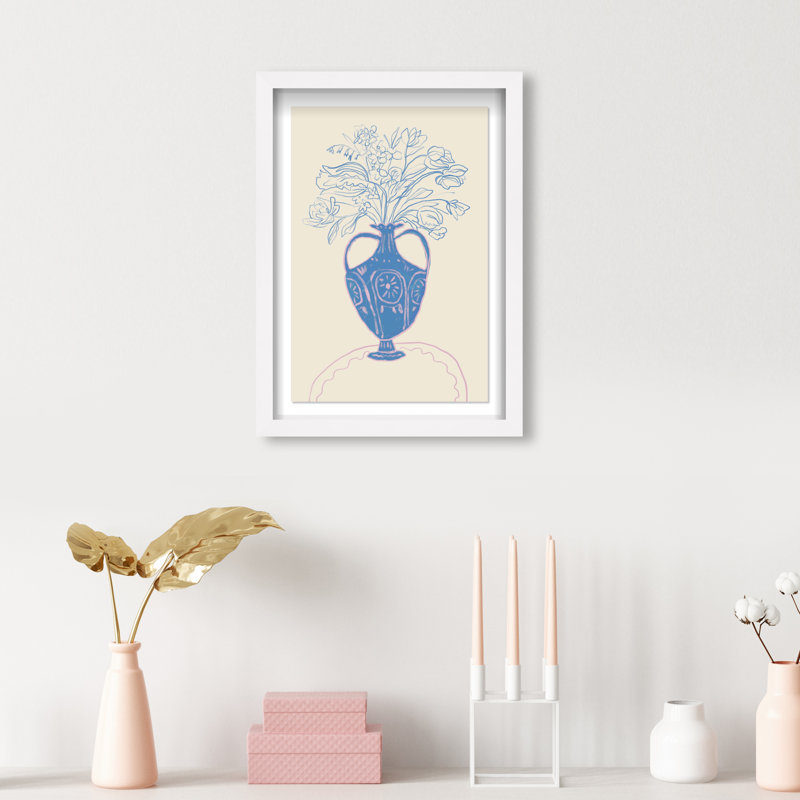 Blue Flower Studio Print by Oliver Gal, 16.5" H x 11.5" W, White Shadowbox